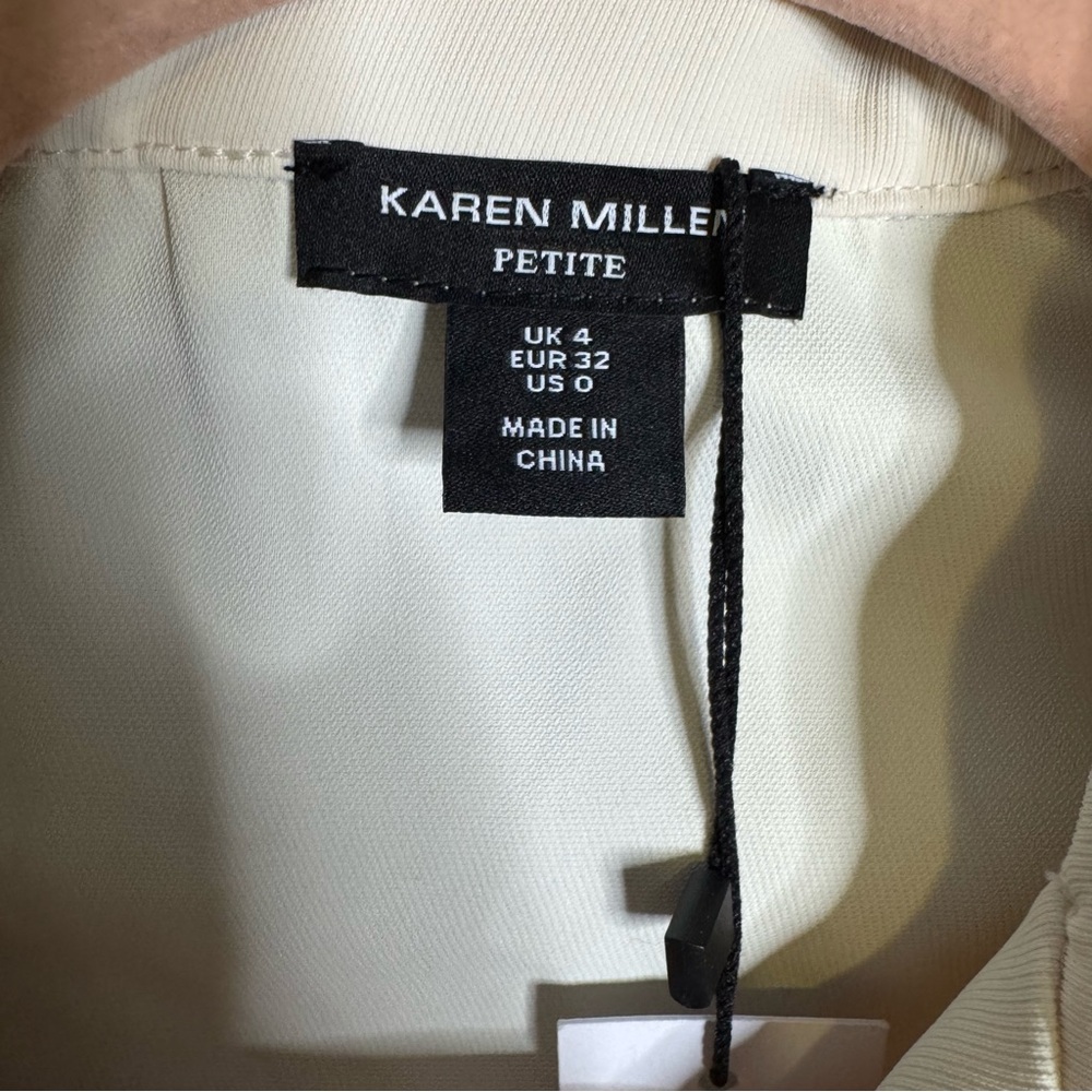 Karen Millen Petite Contrast Twill Woven Midaxi Dress Ivory US Size 0P 2P - Picture 11 of 15